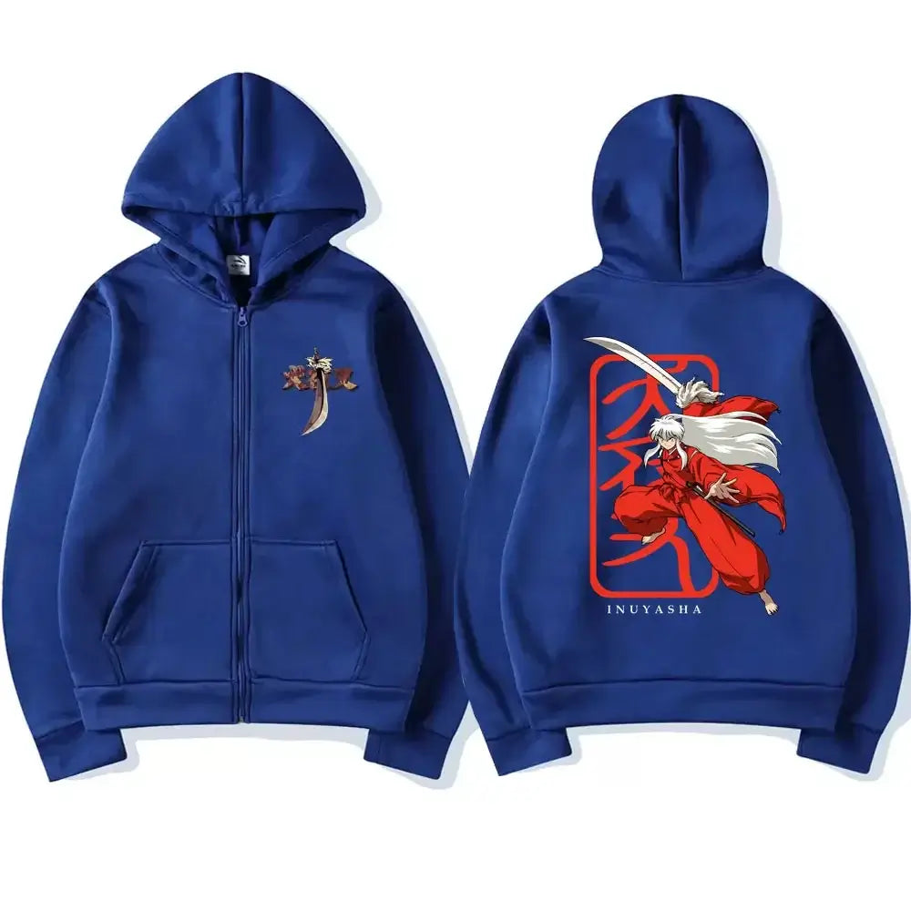 Inuyasha Graphic Zipper Hoodie Unisex Manga Jacket