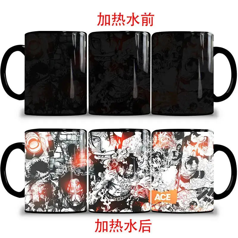 One Piece Color Changing Mug: Nika Luffy & Ace Magic Cup