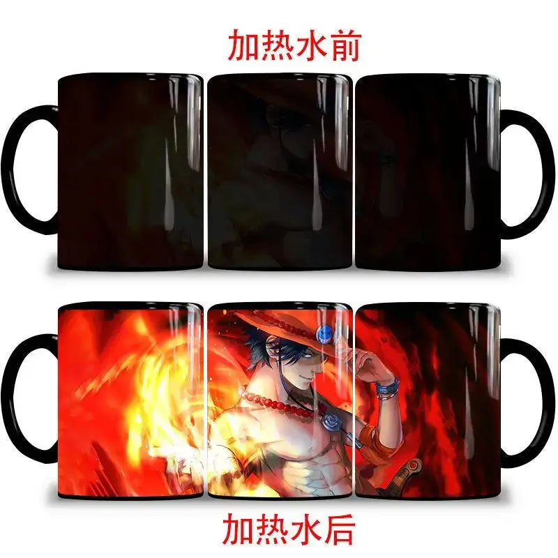 One Piece Color Changing Mug: Nika Luffy & Ace Magic Cup