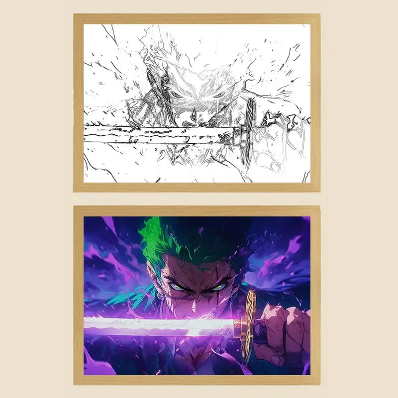 One Piece Photo Frame Night Light Luffy Zoro Christmas Gift