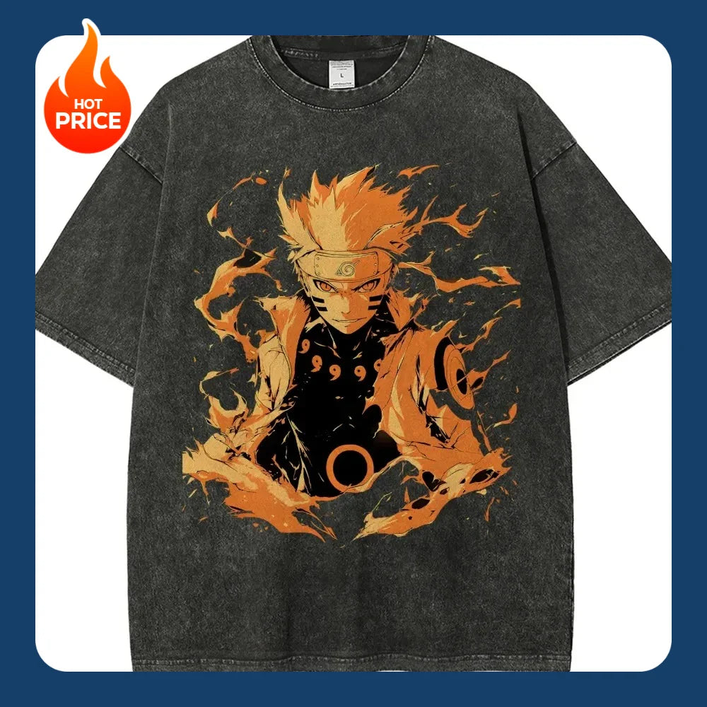 Naruto Washed T-Shirt: Retro 2026 Japanese Cotton Tee