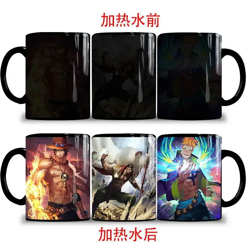 One Piece Color Changing Mug: Nika Luffy & Ace Magic Cup