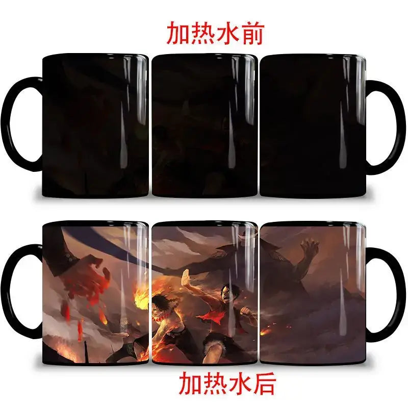One Piece Color Changing Mug: Nika Luffy & Ace Magic Cup