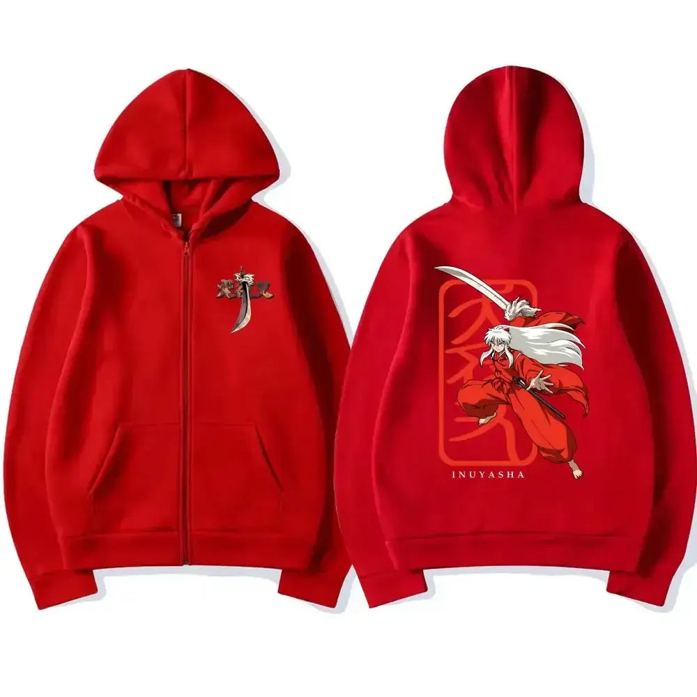 Inuyasha Graphic Zipper Hoodie Unisex Manga Jacket