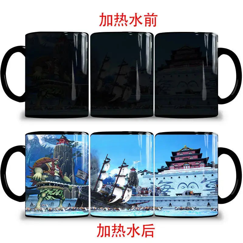 One Piece Color Changing Mug: Nika Luffy & Ace Magic Cup