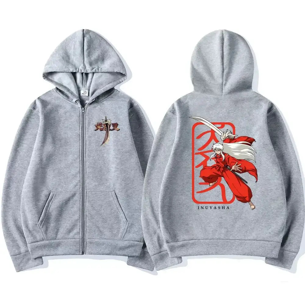 Inuyasha Graphic Zipper Hoodie Unisex Manga Jacket
