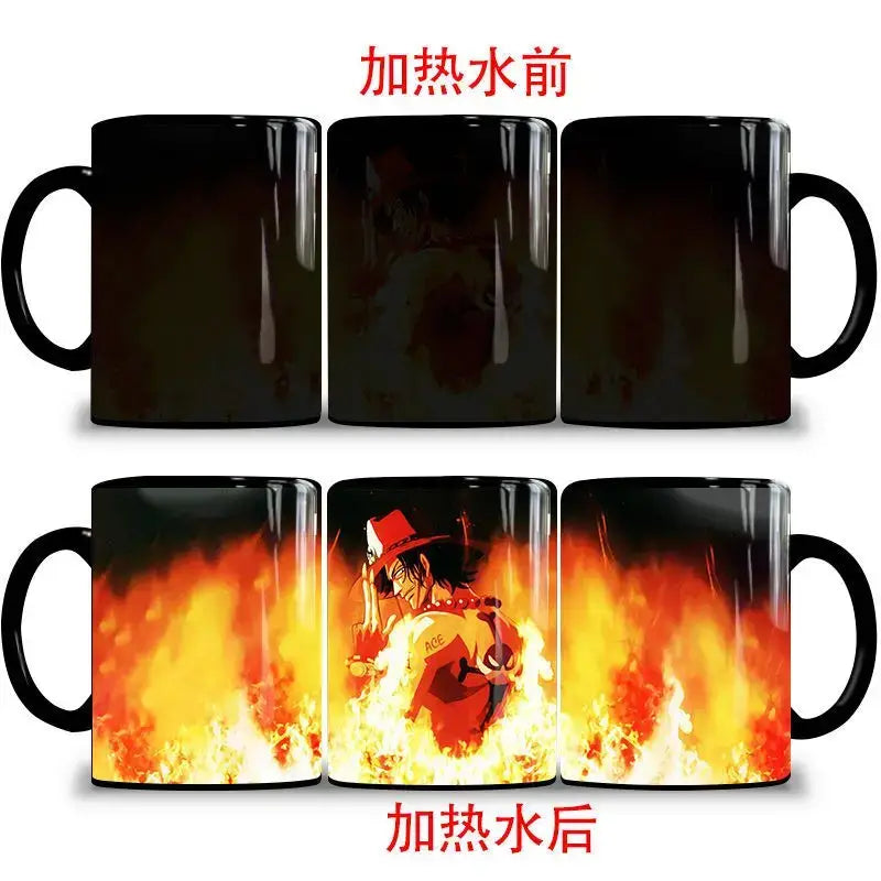 One Piece Color Changing Mug: Nika Luffy & Ace Magic Cup