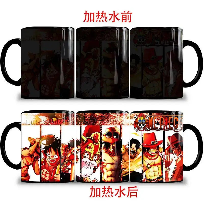 One Piece Color Changing Mug: Nika Luffy & Ace Magic Cup