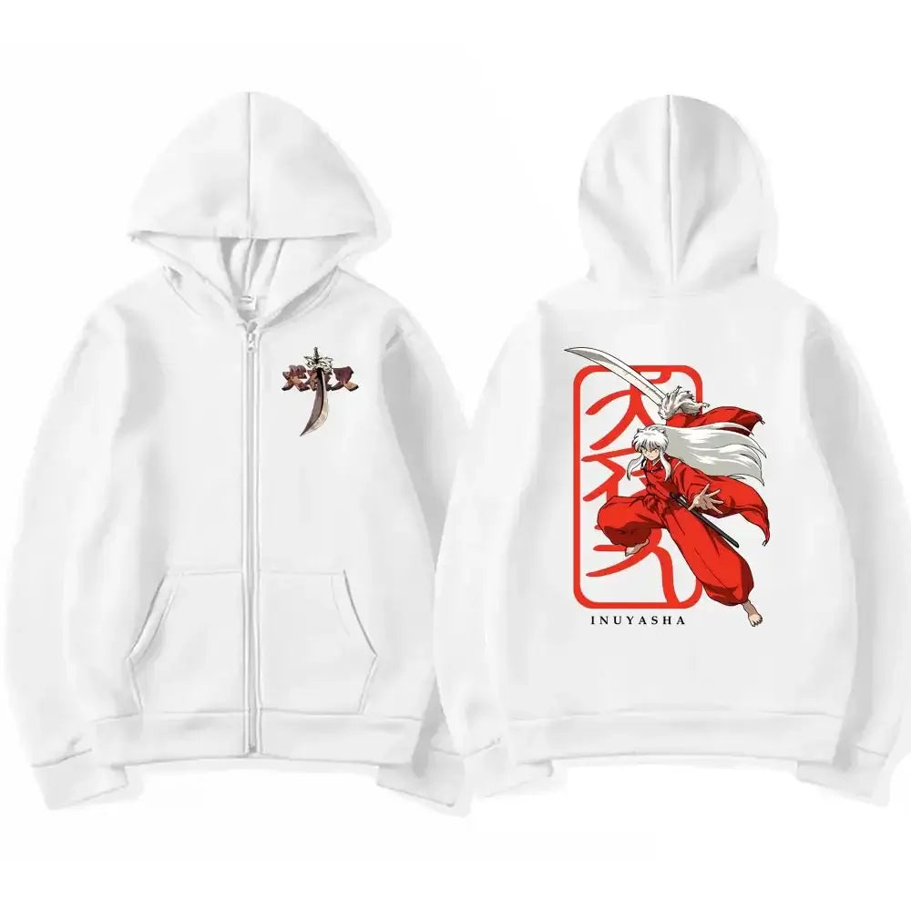 Inuyasha Graphic Zipper Hoodie Unisex Manga Jacket