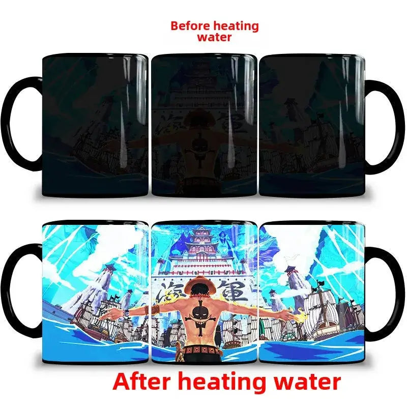 One Piece Color Changing Mug: Nika Luffy & Ace Magic Cup