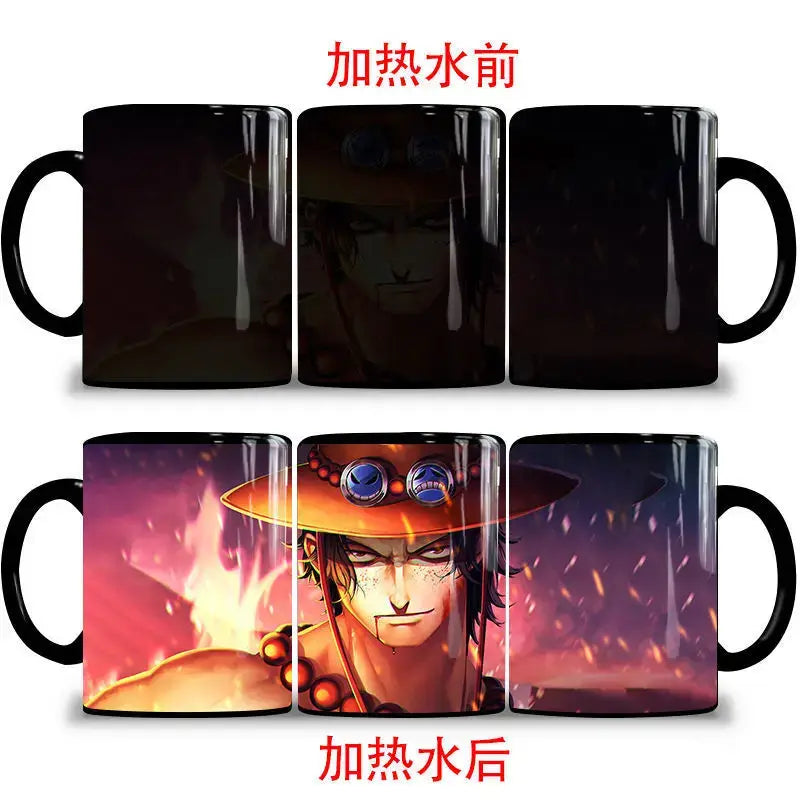 One Piece Color Changing Mug: Nika Luffy & Ace Magic Cup