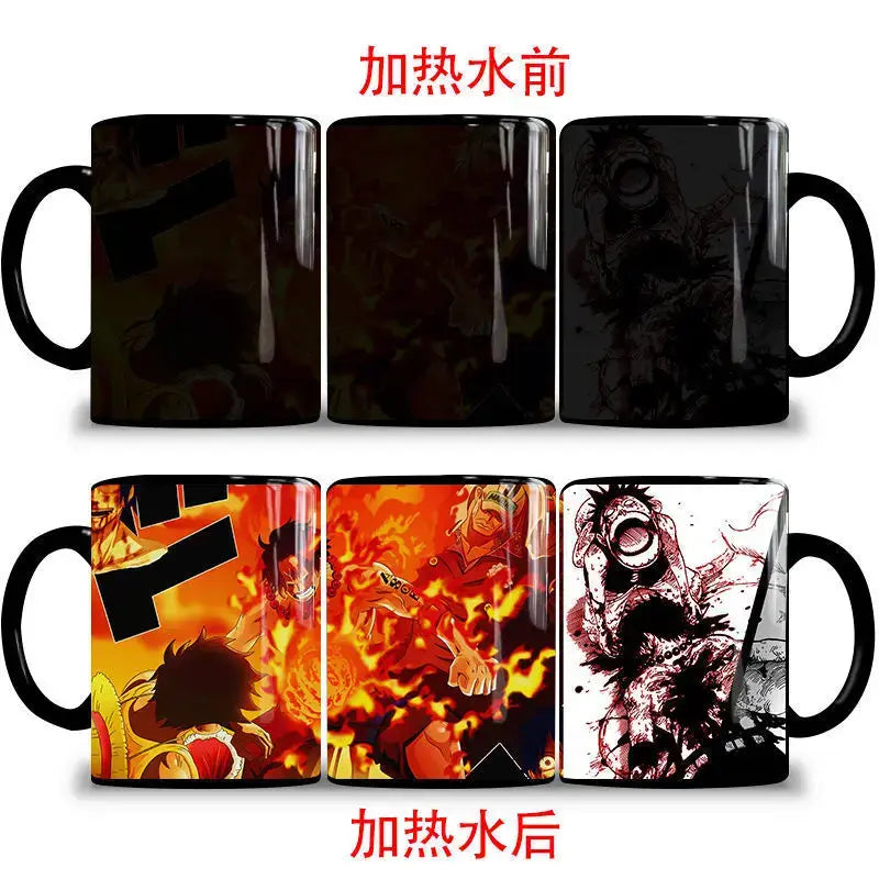 One Piece Color Changing Mug: Nika Luffy & Ace Magic Cup