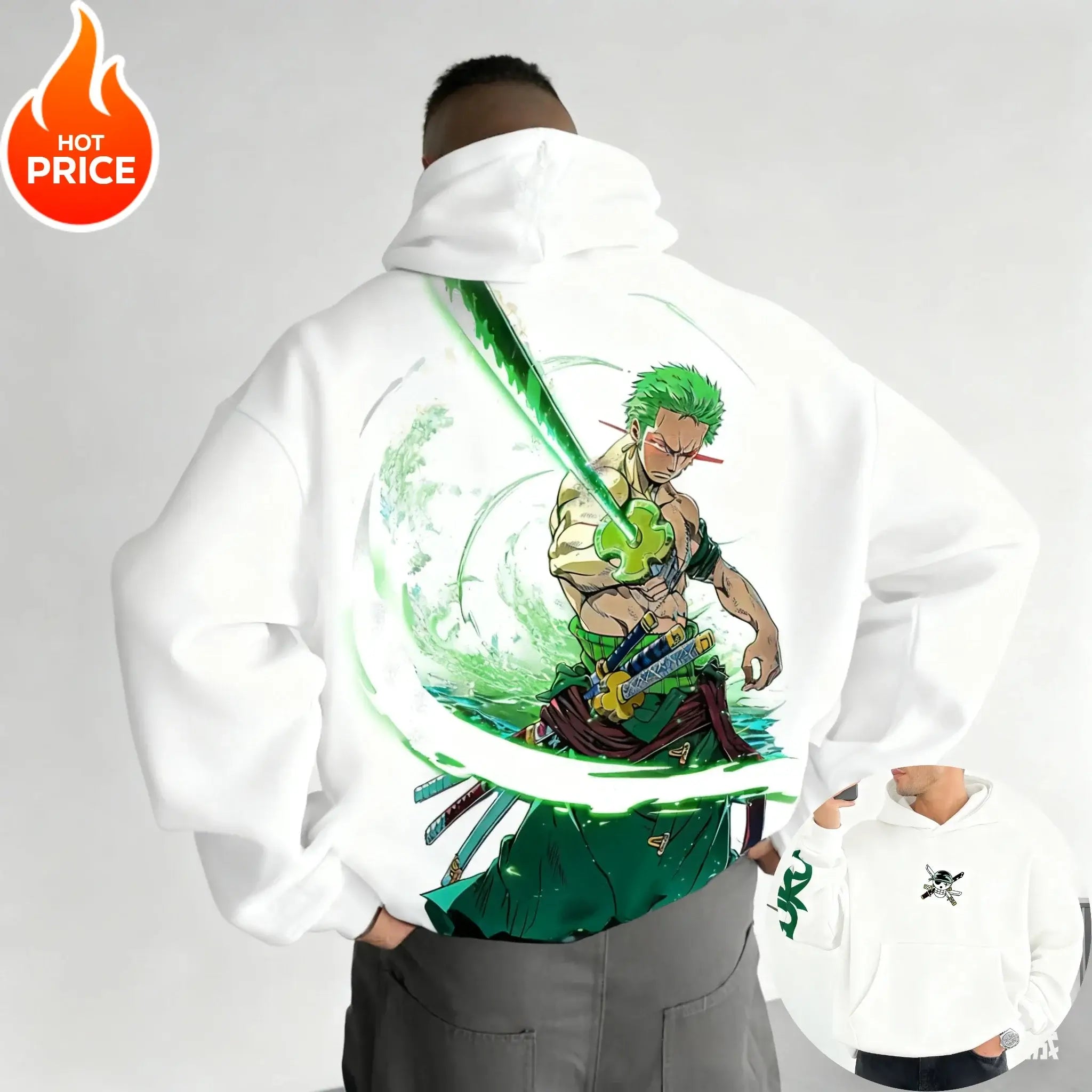 One Piece Zoro Hoodie: Vintage Y2K Oversized Streetwear