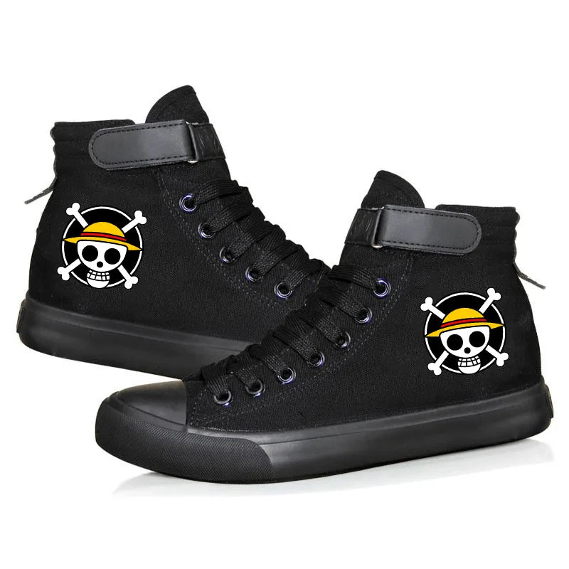 One Piece Luffy High Top Shoes: Autumn Winter Anime Sneakers