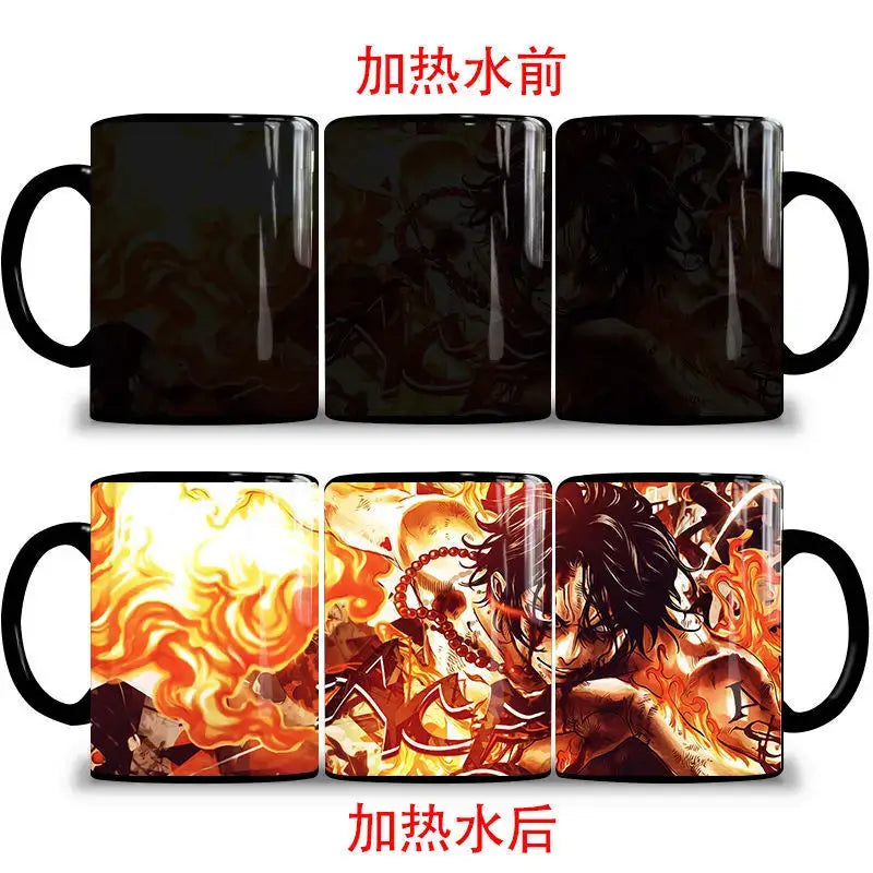 One Piece Color Changing Mug: Nika Luffy & Ace Magic Cup