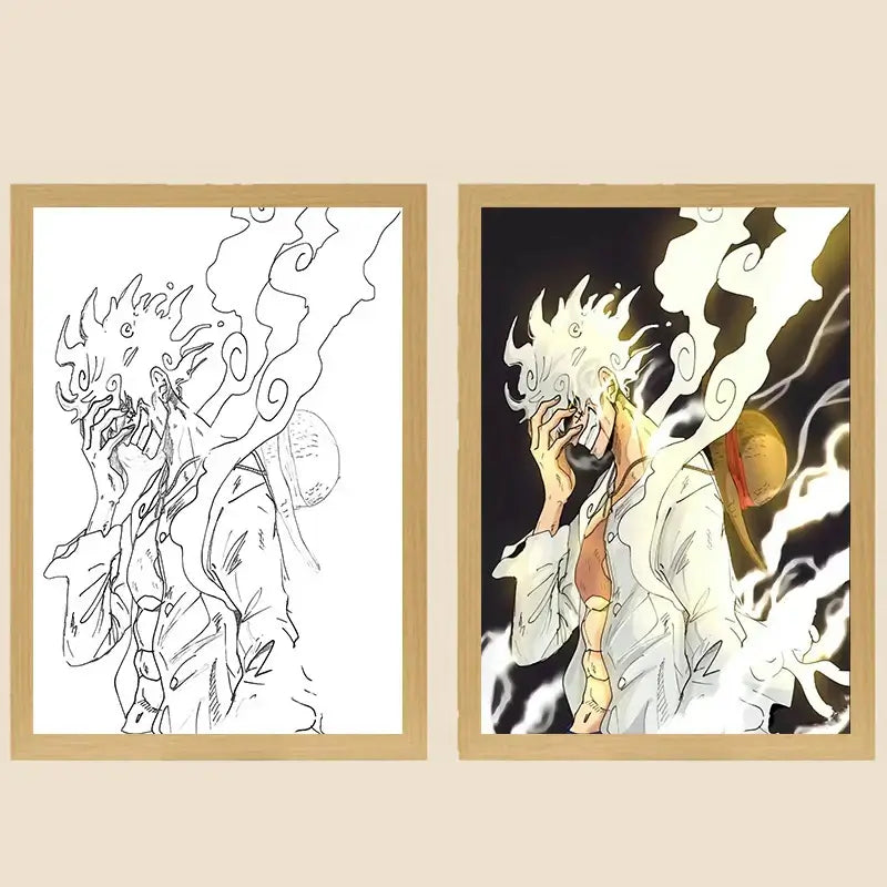 One Piece Photo Frame Night Light Luffy Zoro Christmas Gift