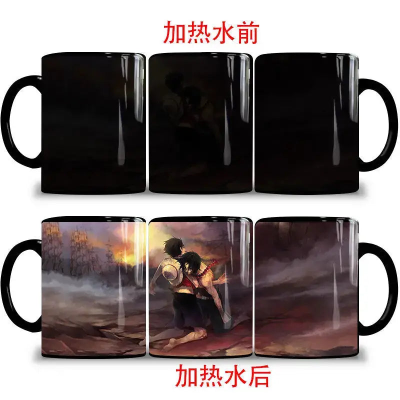 One Piece Color Changing Mug: Nika Luffy & Ace Magic Cup