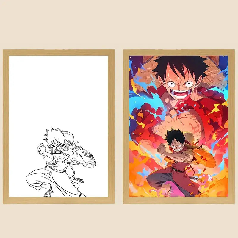 One Piece Photo Frame Night Light Luffy Zoro Christmas Gift