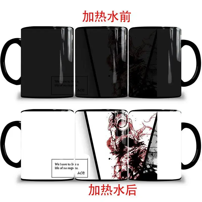 One Piece Color Changing Mug: Nika Luffy & Ace Magic Cup