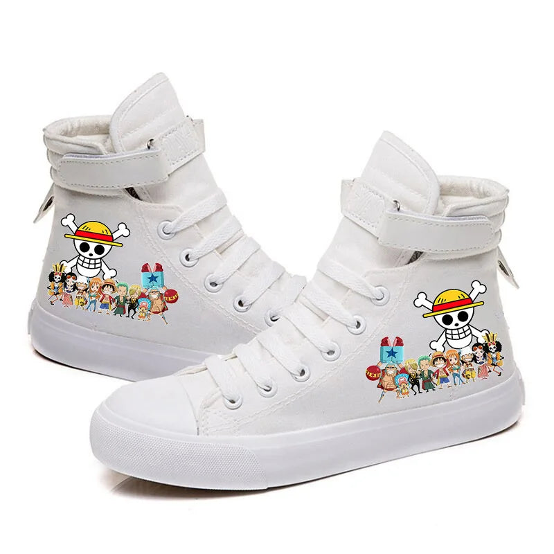 One Piece Luffy High Top Shoes: Autumn Winter Anime Sneakers