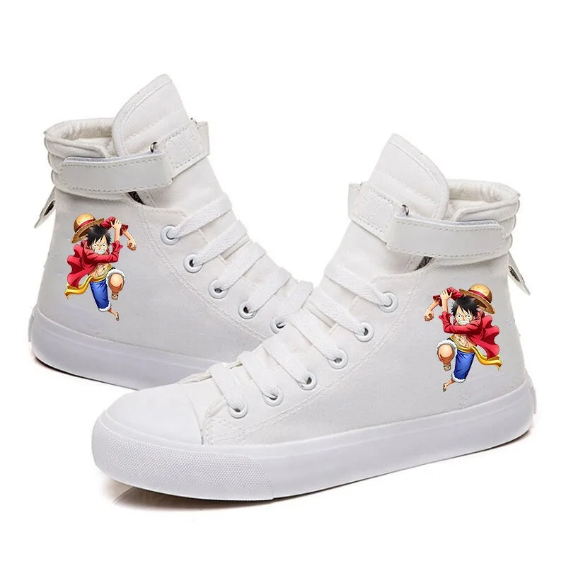 One Piece Luffy High Top Shoes: Autumn Winter Anime Sneakers